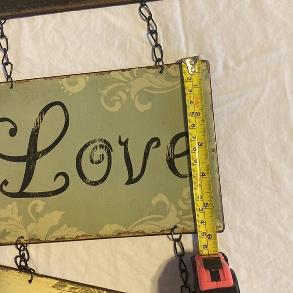 Faith Love Hope Metal Home Decor Multi Wall Sign EUC - Picture 10 of 12